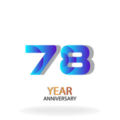 Year Anniversary Vector Template Design Illustration Blue Elegant White Background