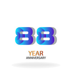 Year Anniversary Vector Template Design Illustration Blue Elegant White Background