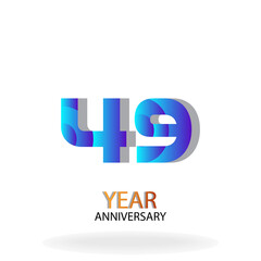 Year Anniversary Vector Template Design Illustration Blue Elegant White Background