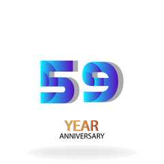 Year Anniversary Vector Template Design Illustration Blue Elegant White Background
