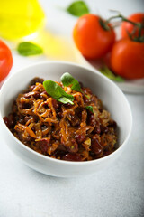 Healthy homemade red bean ragout with vegetables
