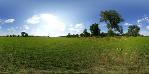 Obraz premium Countryside Meadow in the Summer HDRI Panorama