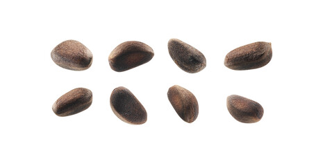 A set of pine nuts. Isolated on a white background