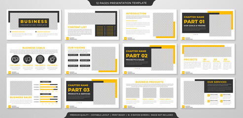 multipurpose presentation template design with clean style and minimalist concept use for business annual report