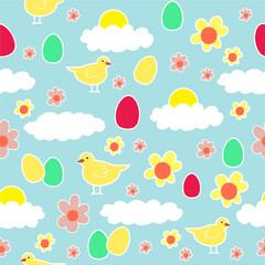 Easter pattern with chickens