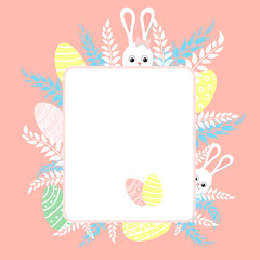 Easter card on a pink background.