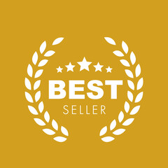 Gold Best seller badge logo design. Vector