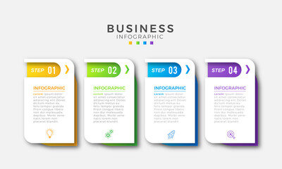 Business infographic icon 4 design premium VectorBusiness Infographic template. Thin line design with numbers 4 options or steps.