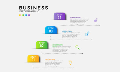 Business infographic icon 4 design premium VectorBusiness Infographic template. Thin line design with numbers 4 options or steps.