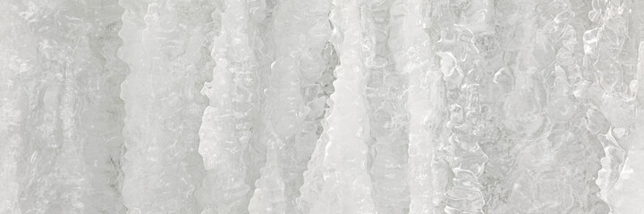 Background from ice. The structure of frozen water. Texture. Banner