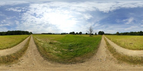 Countryside Village HDRI landscape, 360 degree panorama
