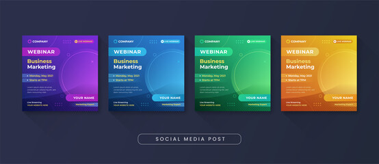 Business marketing webinar social media post template
