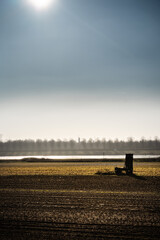 Fototapeta premium Landscape countryside river dizzy light calm peacefull