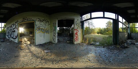 Abandoned building HDRI 360 Panorama