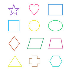 Educational geometric shapes set. Understanding of geometry poster for teaching and learning in school