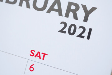 Close up 2021 calendar background business planning appointment meeting concept