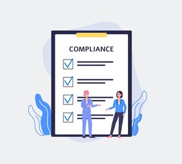 Regulatory compliance concept a flat vector illustration.