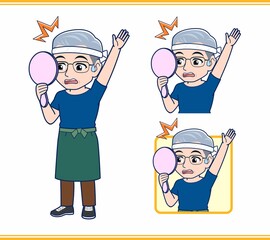 八百屋をしている白髪の男性