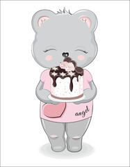 Teddt bear with cake