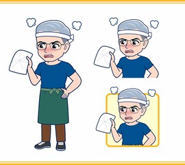 八百屋をしている白髪の男性