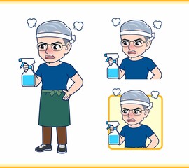 八百屋をしている白髪の男性