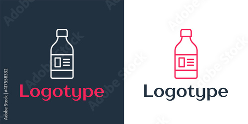 Download Logotype Line Plastic Bottle For Laundry Detergent Bleach Dishwashing Liquid Or Another Cleaning Agent Icon Isolated On White Background Logo Design Template Element Vector Wall Mural Oksana