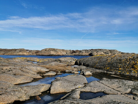Beautiful shot of the landscape of Rakke (Larvik, Norway) on a sunny day in summer