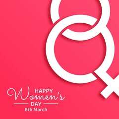 Happy Women's Day Greetings Concept Card. Social Media Feed Post and Poster Banner. International Event in 8th March