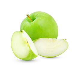 Fresh green apple isolated on white background