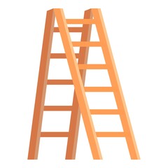Step ladder icon. Cartoon of step ladder vector icon for web design isolated on white background