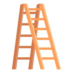 Step ladder icon. Cartoon of step ladder vector icon for web design isolated on white background