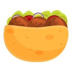 Falafel icon. Cartoon of falafel vector icon for web design isolated on white background