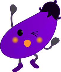 気合の入ったなすびの可愛いキャラクター