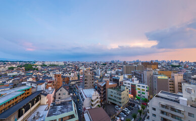 Fototapeta na wymiar Osaka City at Evening, Japan