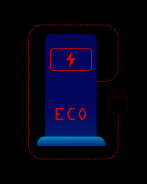 Electric vehicle charging station icon concept