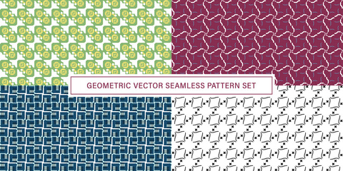Set of geometrical Seamless Pattern vector background, texture ornament.