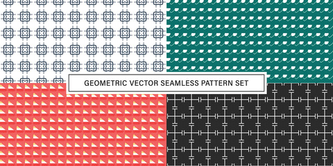 Set of geometrical Seamless Pattern vector background, texture ornament.