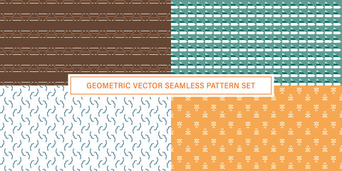 Set of geometrical Seamless Pattern vector background, texture ornament.