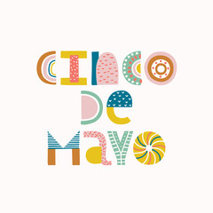 Mexican holiday 5 may Cinco De Mayo. Vector type banner.