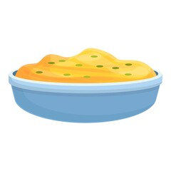 Bowl mashed potatoes icon. Cartoon of bowl mashed potatoes vector icon for web design isolated on white background