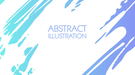 Color gradient ink brush stroke on white background. Japanese style.