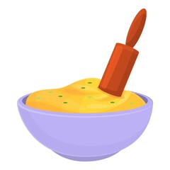 Meal mash potatoes icon. Cartoon of meal mash potatoes vector icon for web design isolated on white background