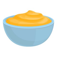 Dish mashed potatoes icon. Cartoon of dish mashed potatoes vector icon for web design isolated on white background