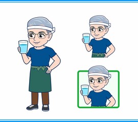 八百屋をしている白髪の男性