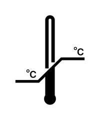 Storage temperature range isolated black symbol. Vector - obrazy, fototapety, plakaty