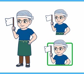 八百屋をしている白髪の男性