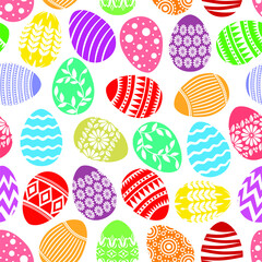 Vector illustrations of Easter decorative eggs pattern seamless