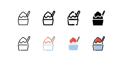 Shaved Ice Icon Set (8 different style vector icon set)