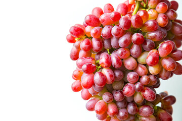 fresh red grape with water drop isolated