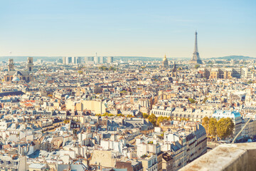 City of Paris cityscape with Eiffel tower and city view